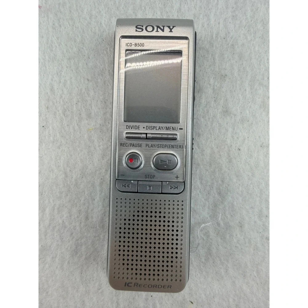 Sony ICD-B500 Digital Voice IC Recorder Handheld Silver Tested Working